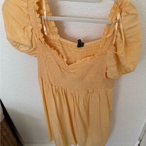 Wild Fable Yellow Smocked Ruffled Dress